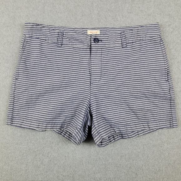Khakis by Gap Shorts Womens Size 12 The 4" Short Blue Stripe 32" Waist - Picture 1 of 9